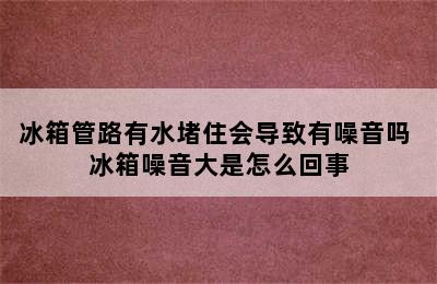 冰箱管路有水堵住会导致有噪音吗 冰箱噪音大是怎么回事